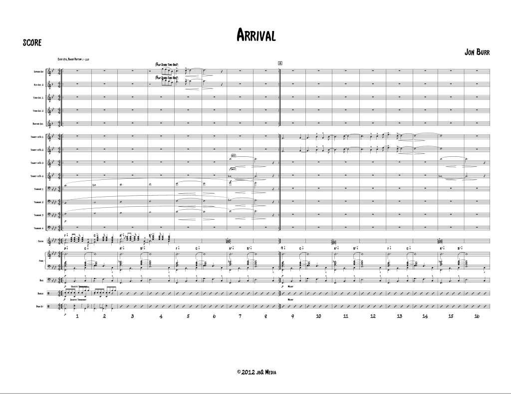Arrival Big Band Score Screenshot