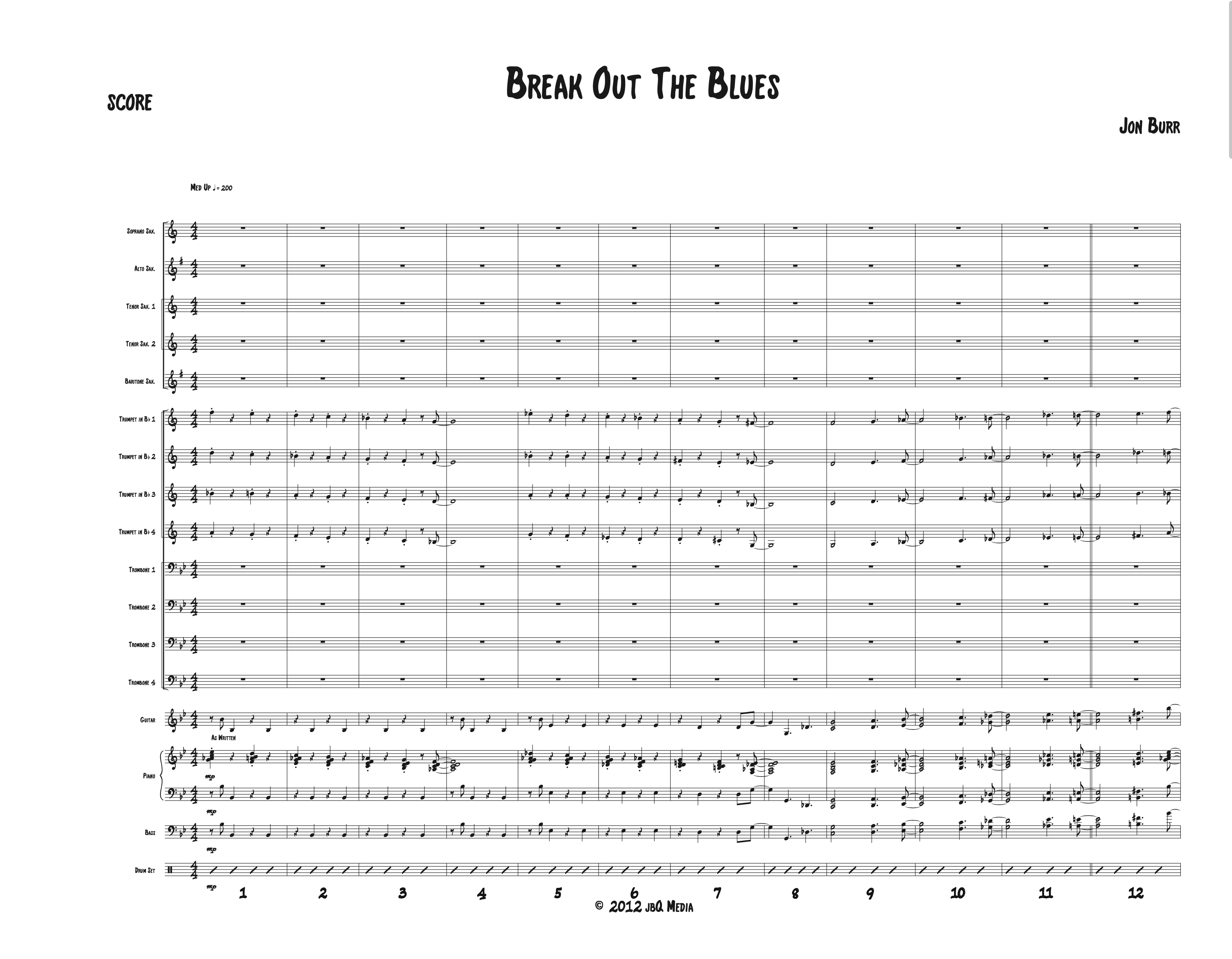 Break Out The Blues | Score and Parts for Big Band